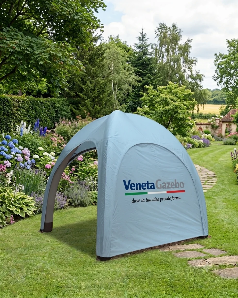 Gazebo gonfiabile con stampa personalizzata su tutta la superficie