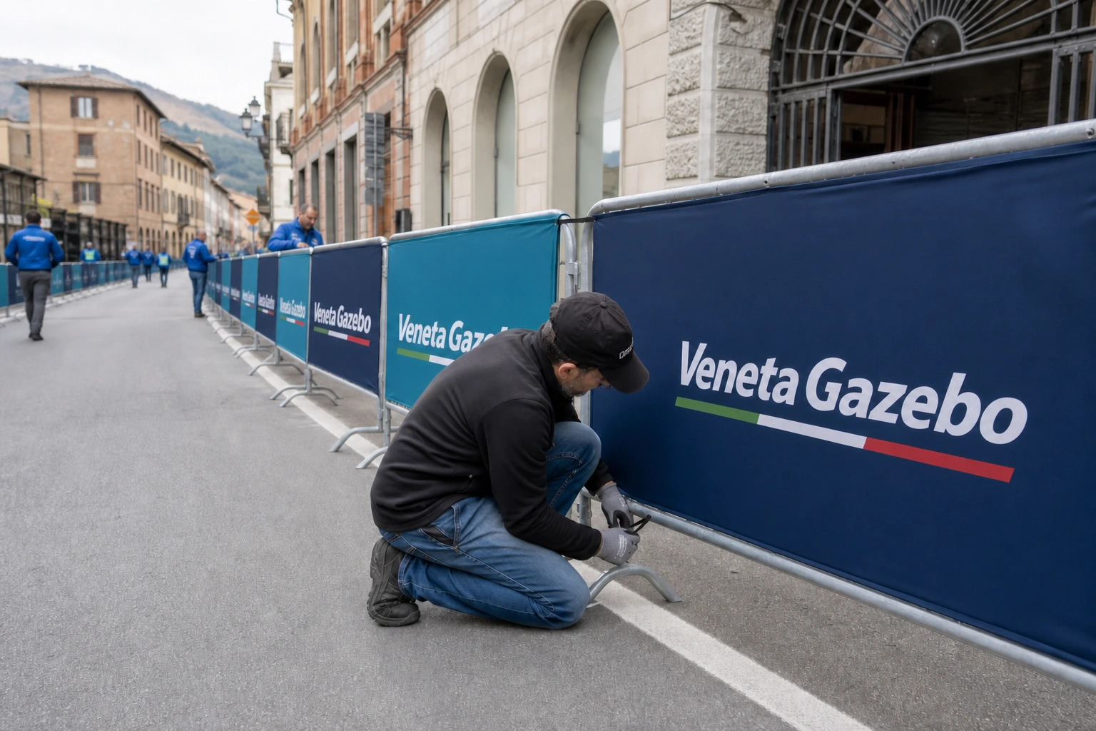 Copritransenne personalizzati coordinati in un allestimento VenetaGazebo